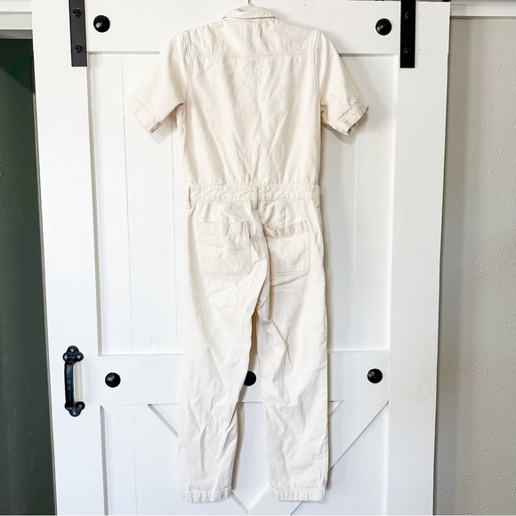 Everlane The Short Sleeve Denim Coverall Ecru Cream Size 0 - Picture 7 of 10